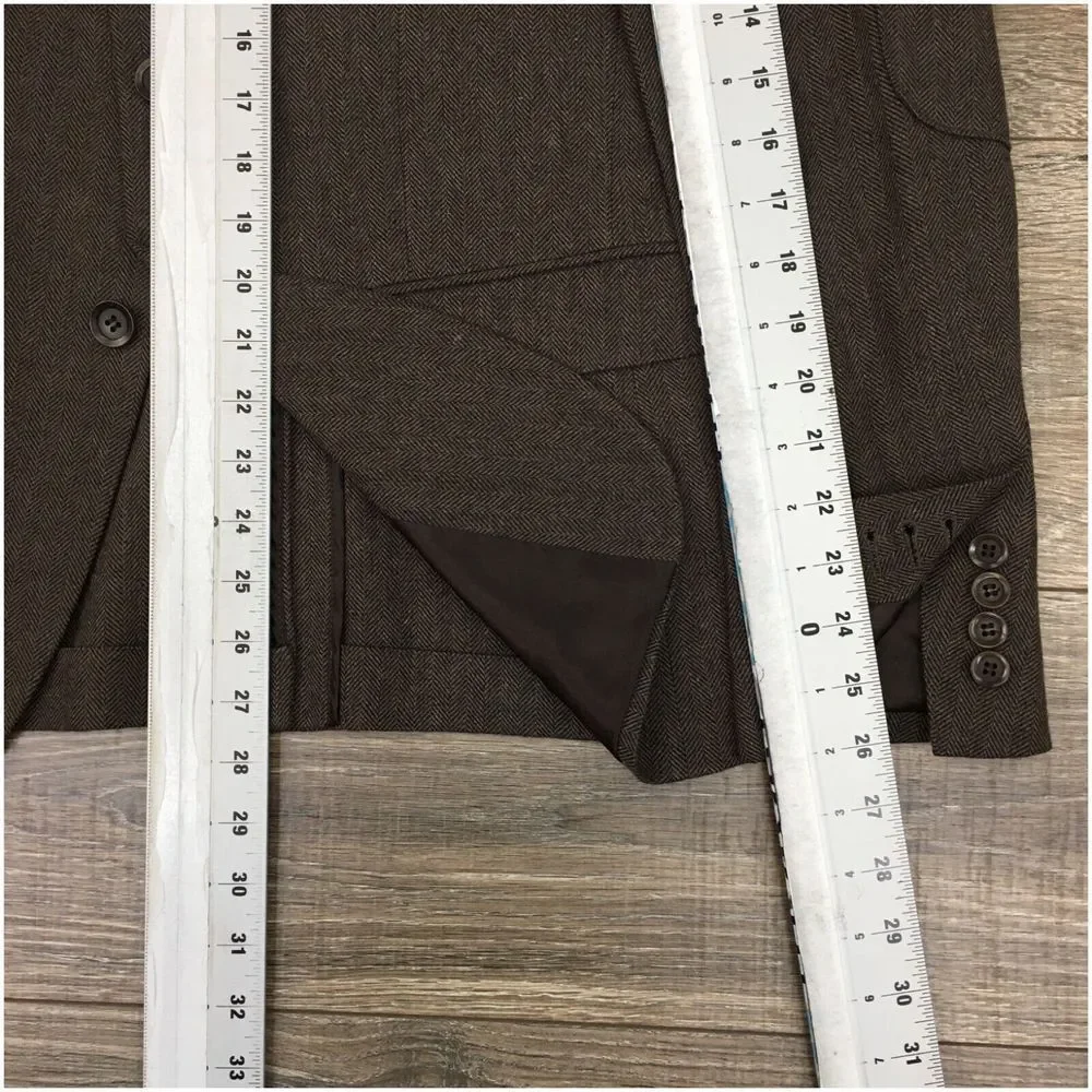 BEN SHERMAN Mens Blazer Sport Coat Casual Jacket Size S ( 36R )‎ Brown Wool Suit